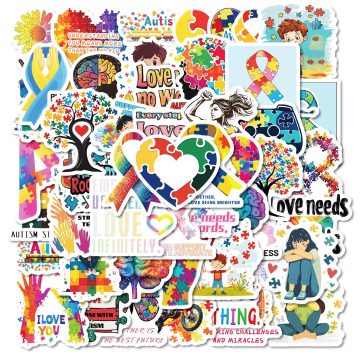 Autism Graffiti Stickers Decorative Vinyl Decals for Wall and Helmet