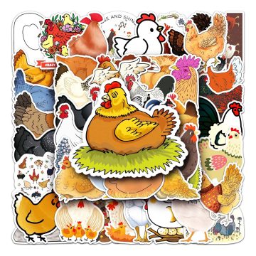 Chicken Cartoon Waterproof Vinyl Stickers for Skateboard and Snowboard