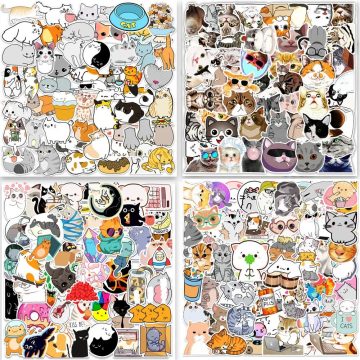 Cute Animal Cats and Dogs Waterproof Cartoon Decals for Diary, Suitcase, Scrapbook, Phone, Laptop, Bike, Kids Toy