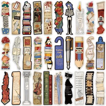 Romantic Book Reading Theme Paper Bookmarks for DIY Journaling