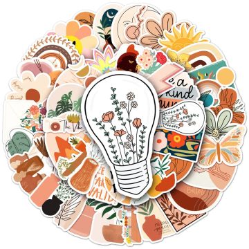 Bohemian Art Stickers - Aesthetic Boho Graffiti Decals for Scrapbook Guitar