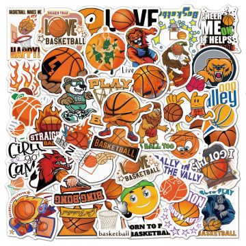 Basketball Cartoon Graffiti Stickers - Sports Decals for DIY, Tech & Helmet