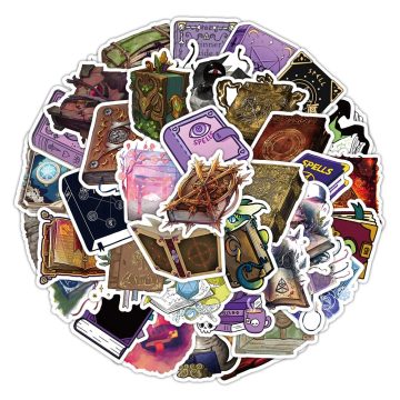 Vintage Magic Book Cartoon Stickers - Aesthetic Waterproof Decals