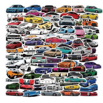 Anime Racing Car Stickers - JDM Sticker Bomb Decals for Motorcycle Bike