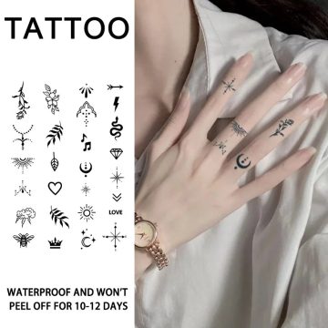 Mini Pattern Temporary Tattoo Stickers Waterproof Finger and Palm Decals
