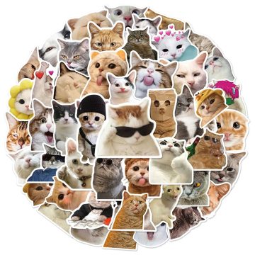 Cute Funny Meme Animal Cat Kitty Stickers Decals - Kids Toy Laptop Suitcase Notebook Motorcycle