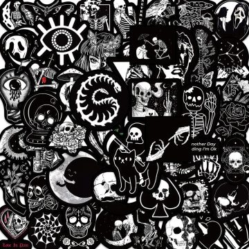 Gothic Black Art Stickers - Graffiti Laptop Phone Suitcase Skateboard Decals