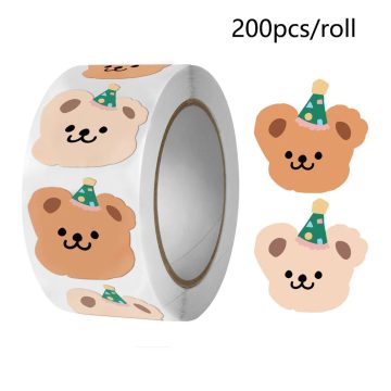 Cute Little Bear Stickers Korean Style Decorative Labels