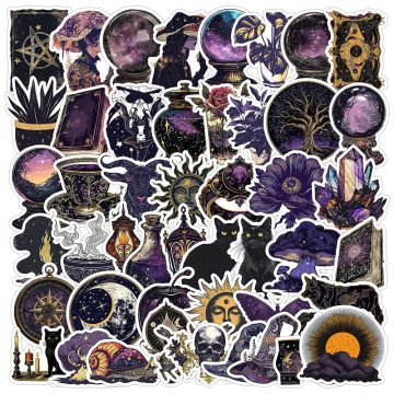 Black Magic Theme Graffiti Stickers for Helmet, Wall, Desk Decor