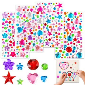 3D Crystal Gem Stickers Kids DIY Craft Rhinestone Decor