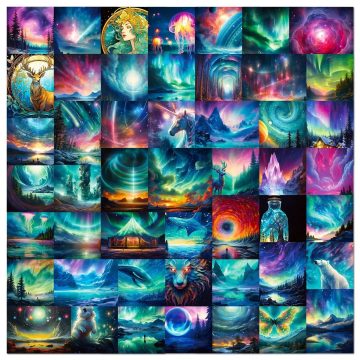 Dreamy Colorful Northern Lights Graffiti Stickers for Travel Luggage