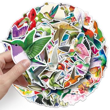 Hummingbird Cartoon Stickers - Funny Animal Graffiti Laptop Car Decals