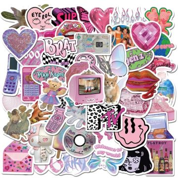 Korean Leopard Girl Stickers - Aesthetic School Supplies for Scrapbooking