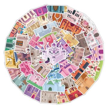 Fairy Tale Castle Stickers - Pink Craft Scrapbooking Supplies
