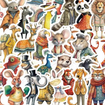 Animal Dressed Cartoon Stickers - Funny Decals for Notebook Water Bottle