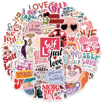 Self Love Graffiti Stickers - Motivational DIY Decals for Laptop Motorcycle