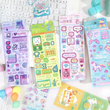 Pixel Candy Decorative Stickers Kawaii Korean Journal and Collage Supplies