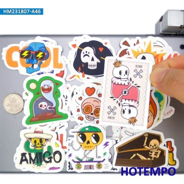 Gothic Cartoon Skull Stickers for Skateboards and Luggage