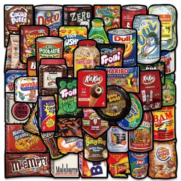 Cartoon Snack Stickers Waterproof Decals for DIY Projects