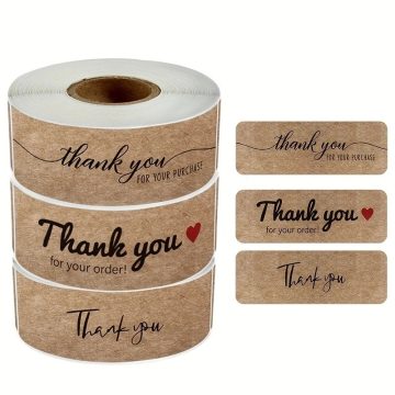 Kraft Paper Thank You Stickers DIY Gift Packaging and Business Labels