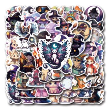 Gothic Magic Cat Graffiti Stickers for Motorcycle Scrapbook