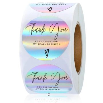 Thank You Stickers for Business Packaging and Homemade Products Merci Design