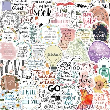 Jesus Bible PVC Stickers - Religious Scrapbooking Decals