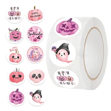 Pink Halloween Cartoon Stickers for DIY Laptop and Notebook Decor