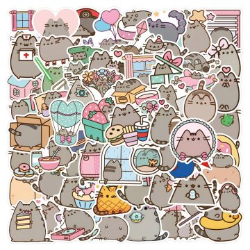Pusheen Cat Stickers - Kawaii Cartoon Decoration