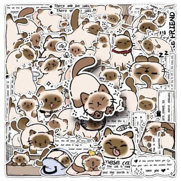 Siamese Cat Cute Animal Graffiti Stickers