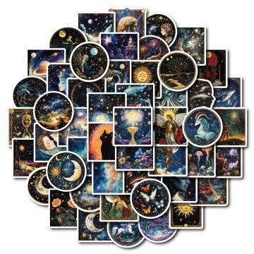 Dark Universe Planet Graffiti Stickers for Laptop & Fridge