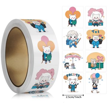 Cartoon Animal Thank You Stickers for Kids' DIY Projects