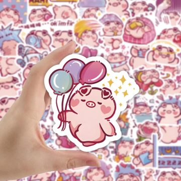 Cute Pig Cartoon Stickers for Cup Suitcase