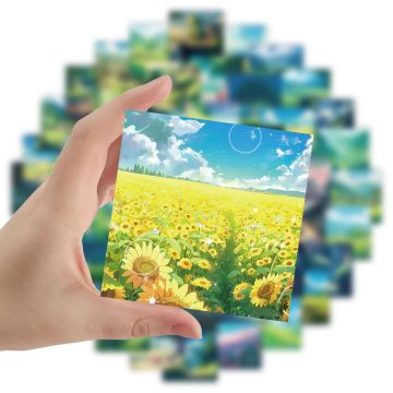 Landscape Aesthetic Stickers - PVC Waterproof Decals for Suitcase & Travel