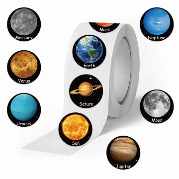 Cute Cartoon Outer Space Planets Stickers Kids Students Reward Decals Luggage Laptop Guitar Vinyl