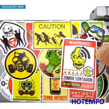 Zombie Crisis Warning Stickers for Devices and Luggage