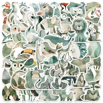 Light Green Animal Stickers for DIY Laptop and Notebook Decor