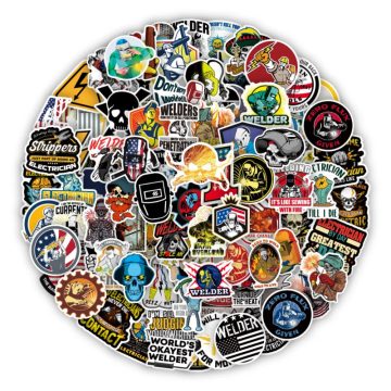 Welder-Themed Graffiti Stickers for DIY Gifts and Gear
