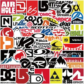 Ski Skate Snowboard Logo Sticker Pack