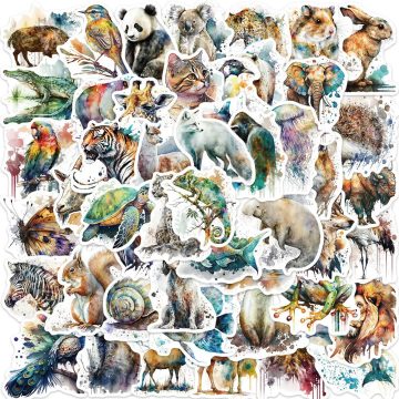 Cute Zoo Wild Animals Cartoon Stickers for DIY Luggage Laptop Guitar Skateboard Phone Case Bike