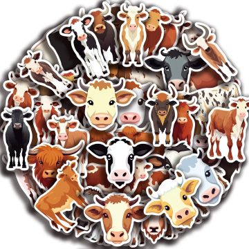 Cute Cow PVC Sticker, Aesthetic DIY Childrens Decoration, Scrapbooking, Korean Stationery, School Supplies for Kids