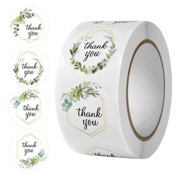Floral Thank You Stickers for Baking and Wedding Decorations