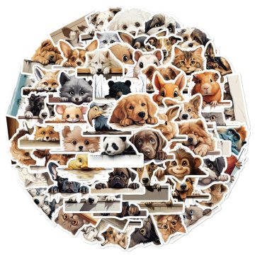 Animal Meme Stickers - Funny Dog Cat Decals for Water Bottle & Guitar