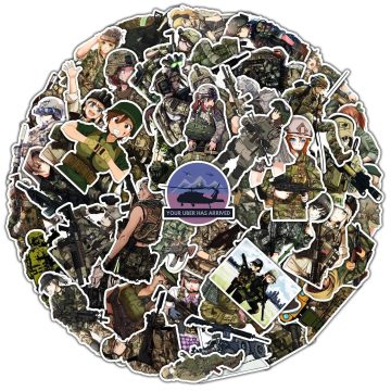 Anime Camo Soldier Graffiti Stickers for Laptop