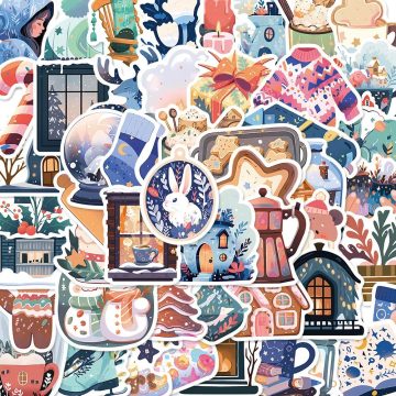 Warm Winter Christmas Scrapbooking Stickers for Notebook Stationery