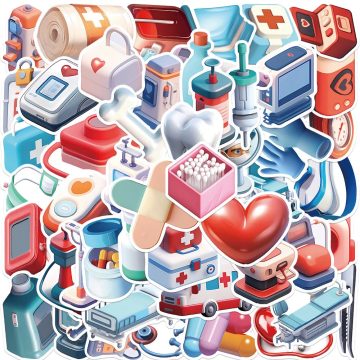 3D Cartoon Medical Stickers for Kids - DIY Phone, Laptop & Notebook Decals