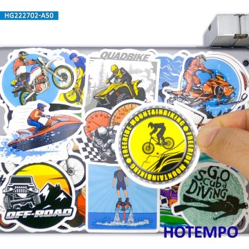 Extreme Sports Stickers Off-Road Ride Climbing Surfing Mixed Style for DIY Creative Decoration