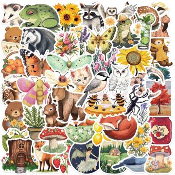 Cartoon Forest Graffiti Stickers for Helmet, Wall, DIY Decoration