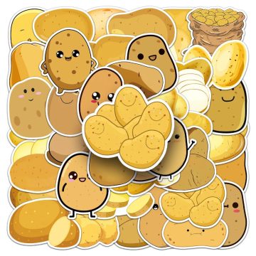 Potato Cartoon Stickers for Motorcycle Luggage Computer Laptop
