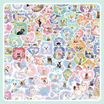 Pet Dog Cat Cartoon Stickers - Waterproof Graffiti Decals for Fridge & Phone